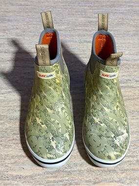 Sureway Deck 500 Overland Olive Green Camo Slip-On Rain Ankle Boots